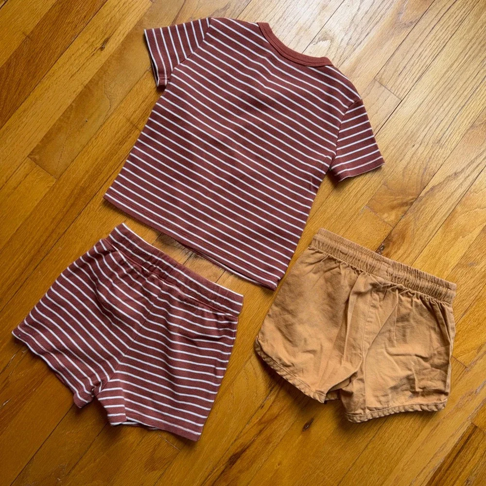 Little Co Lauren Conrad Kids 2T Striped Shirt Shorts 3 pc Set Unisex‎ Neutral